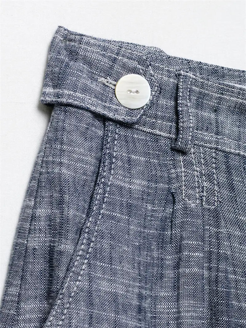 Pocket Decoration Short Shirt Trousers