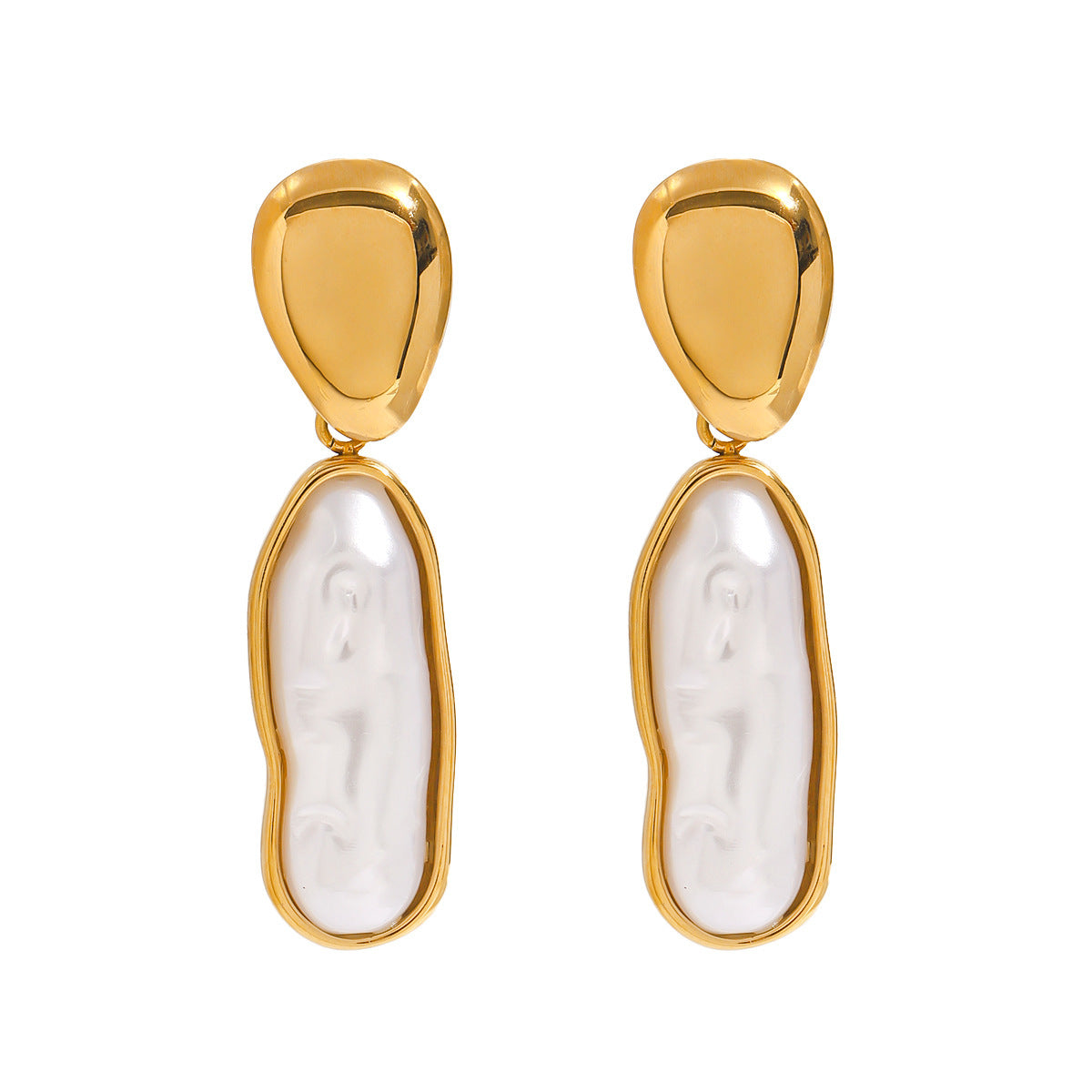 Titanium Steel Pearl Stud Earrings Light Luxury High Sense Ornament - Norellé