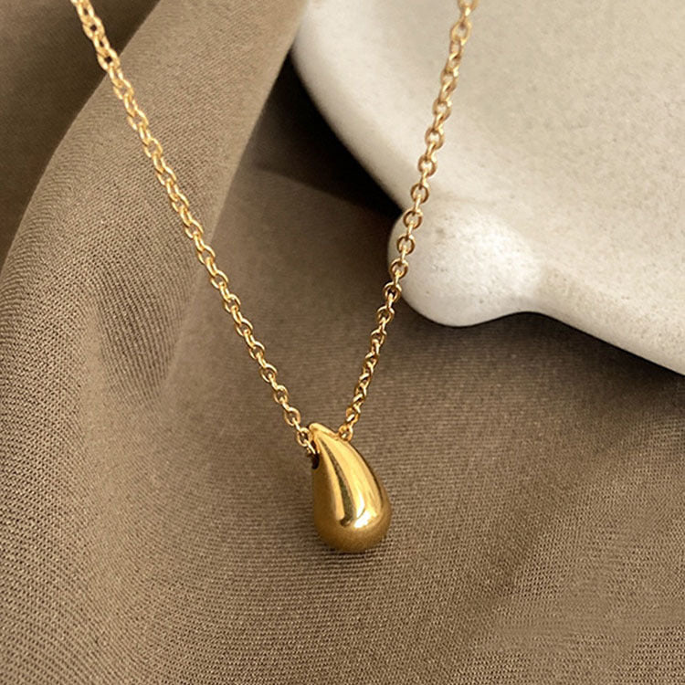 Minimalist New Small Water Drop Titanium Steel Necklace For Women - Norellé