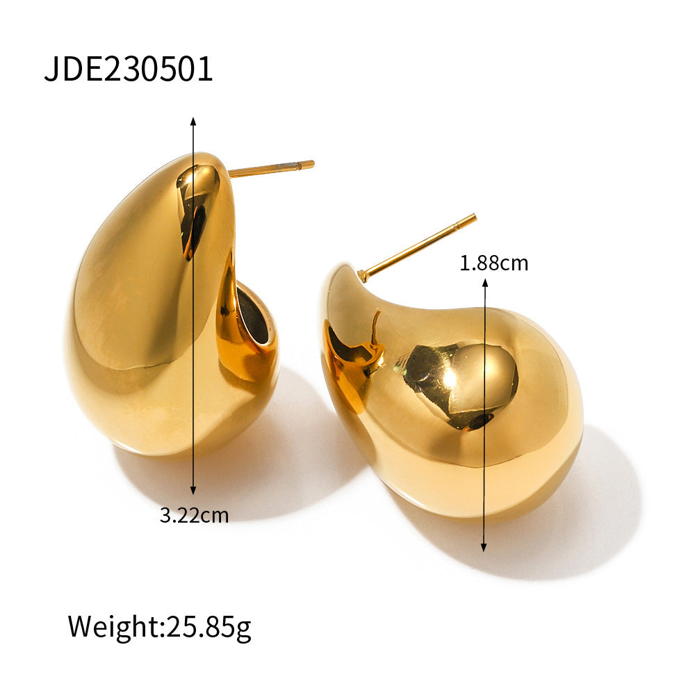Simple 18K Gold Plated Women's Fashion Teardrop Water Drop Earrings - Norellé
