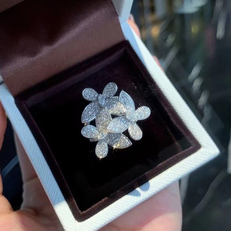 Flower Closed Ring Exquisite Pansy Super Shiny - Norellé