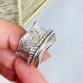 Carved Decompression Rotatable Wide Face Ring Retro - Norellé