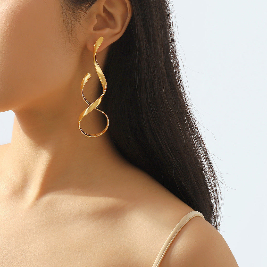 Line Simple Metal Earrings Asymmetric Fashion Earrings - Norellé