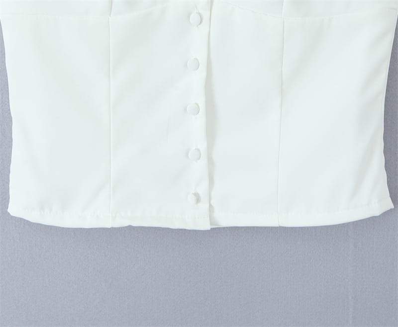 French Elegant Style Casual V-neck Backless Lace Up Halterneck Vest Short Skirt