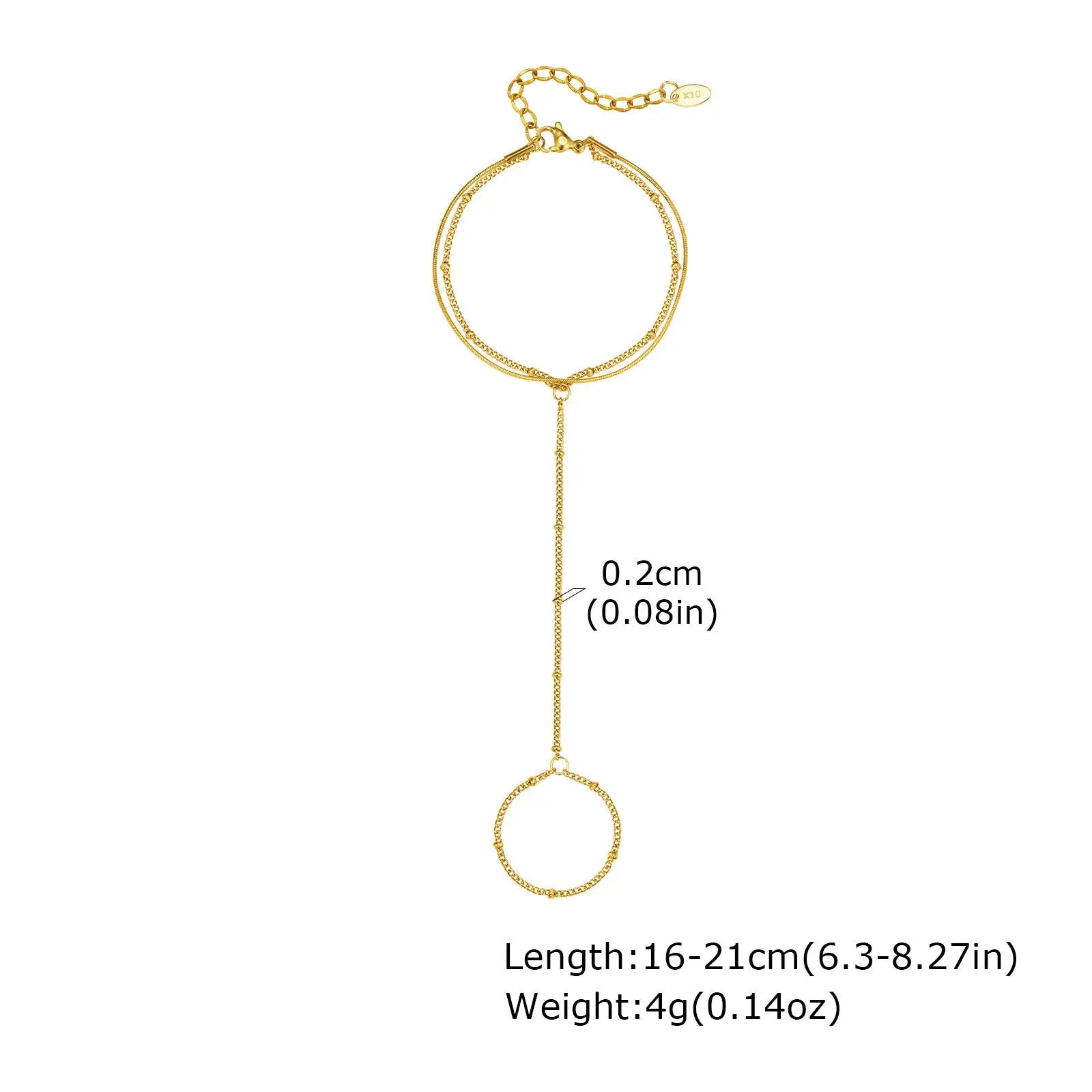 Stainless Steel Hand Support Chain Snake Chain Double Layer Twin - Norellé