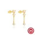 Sterling Silver Horse Eye Rhinestone Pearl Eardrops - Norellé