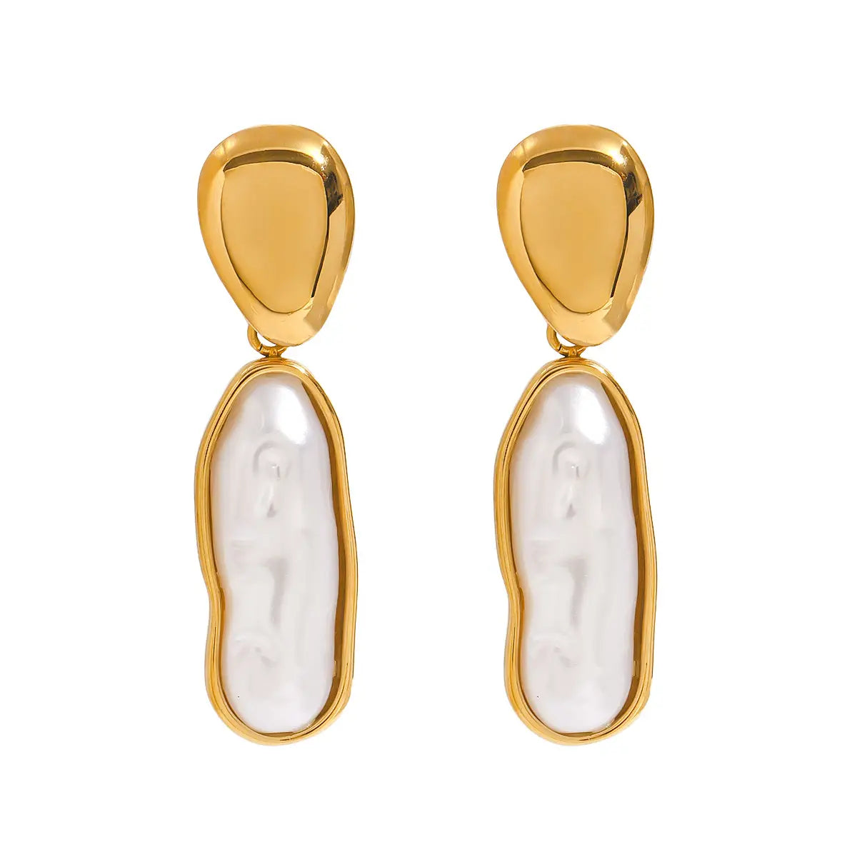 Titanium Steel Pearl Stud Earrings Light Luxury