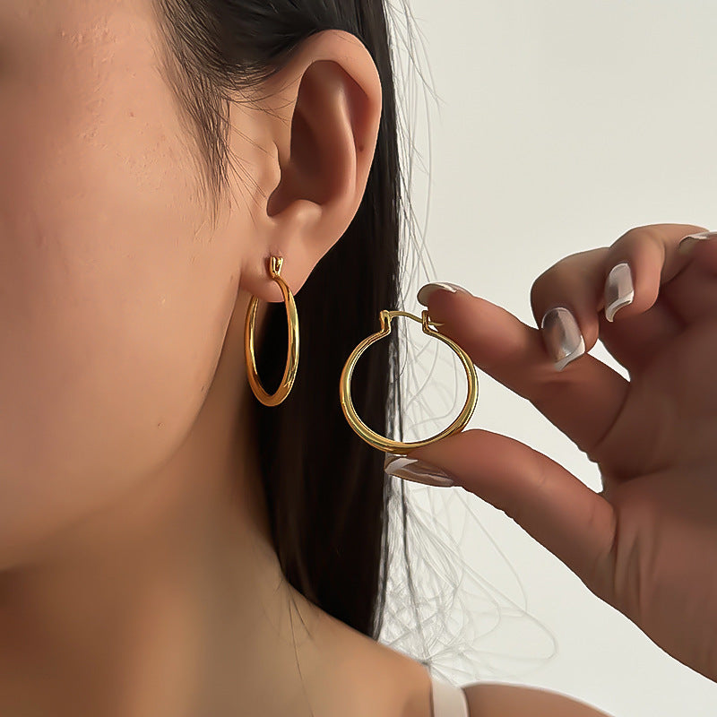 Eye-catching Accessories Fashion Simple Glossy Big Circle Earrings - Norellé