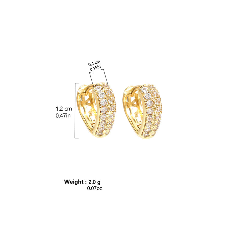 Stainless Steel Gold Plated Multi-drilling Zircon Earrings - Norellé