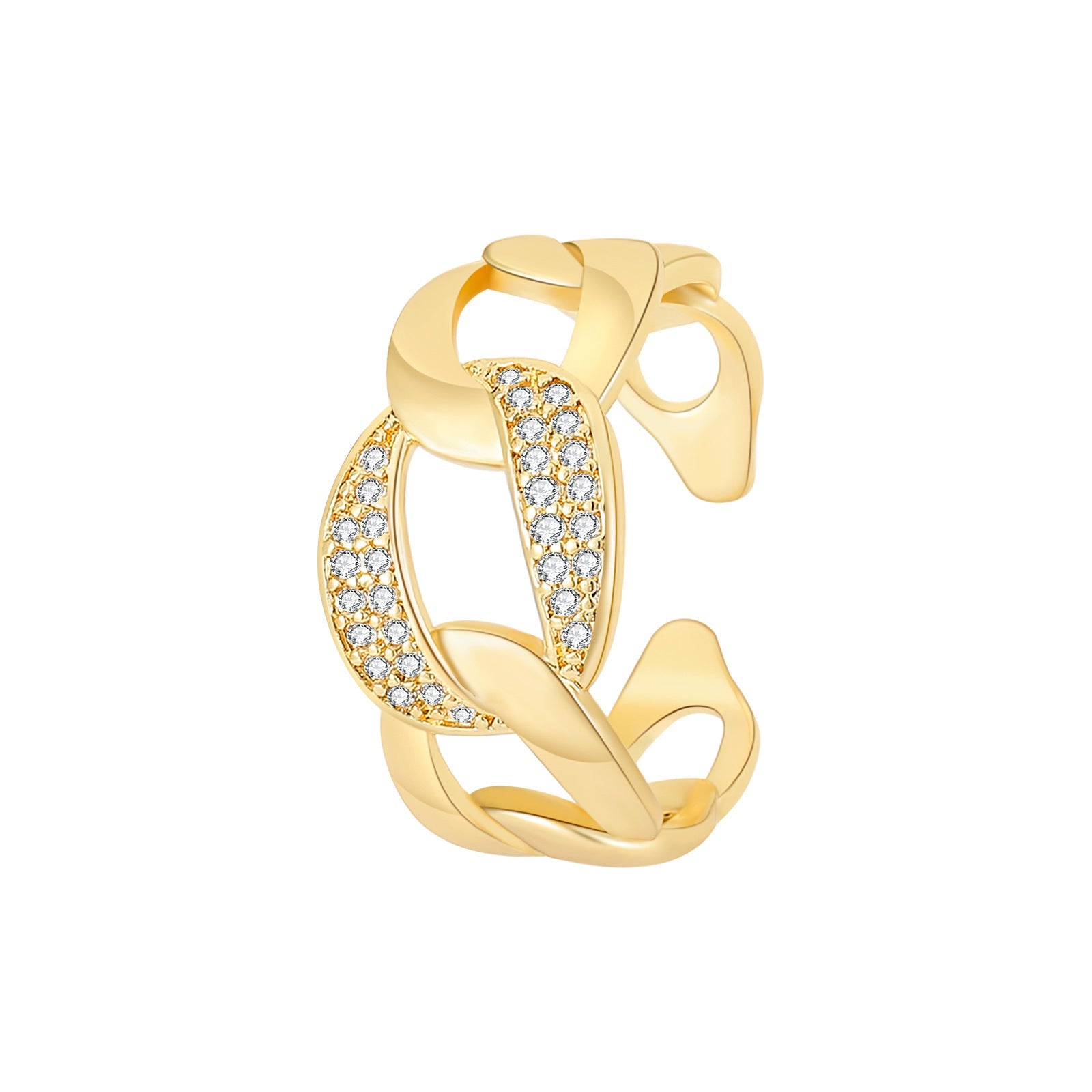 Creative Ring Opening Adjustable Woven Copper Inlaid Zircon - Norellé