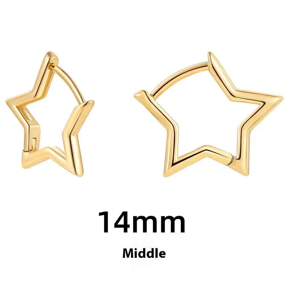 Women's Simple Hollow Pentagram Love Square Twist Earrings - Norellé