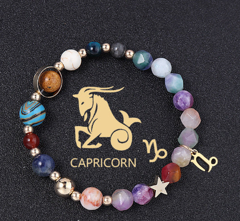 Twelve Constellation Constellation Bracelet Natural Stone Cut Color - Norellé