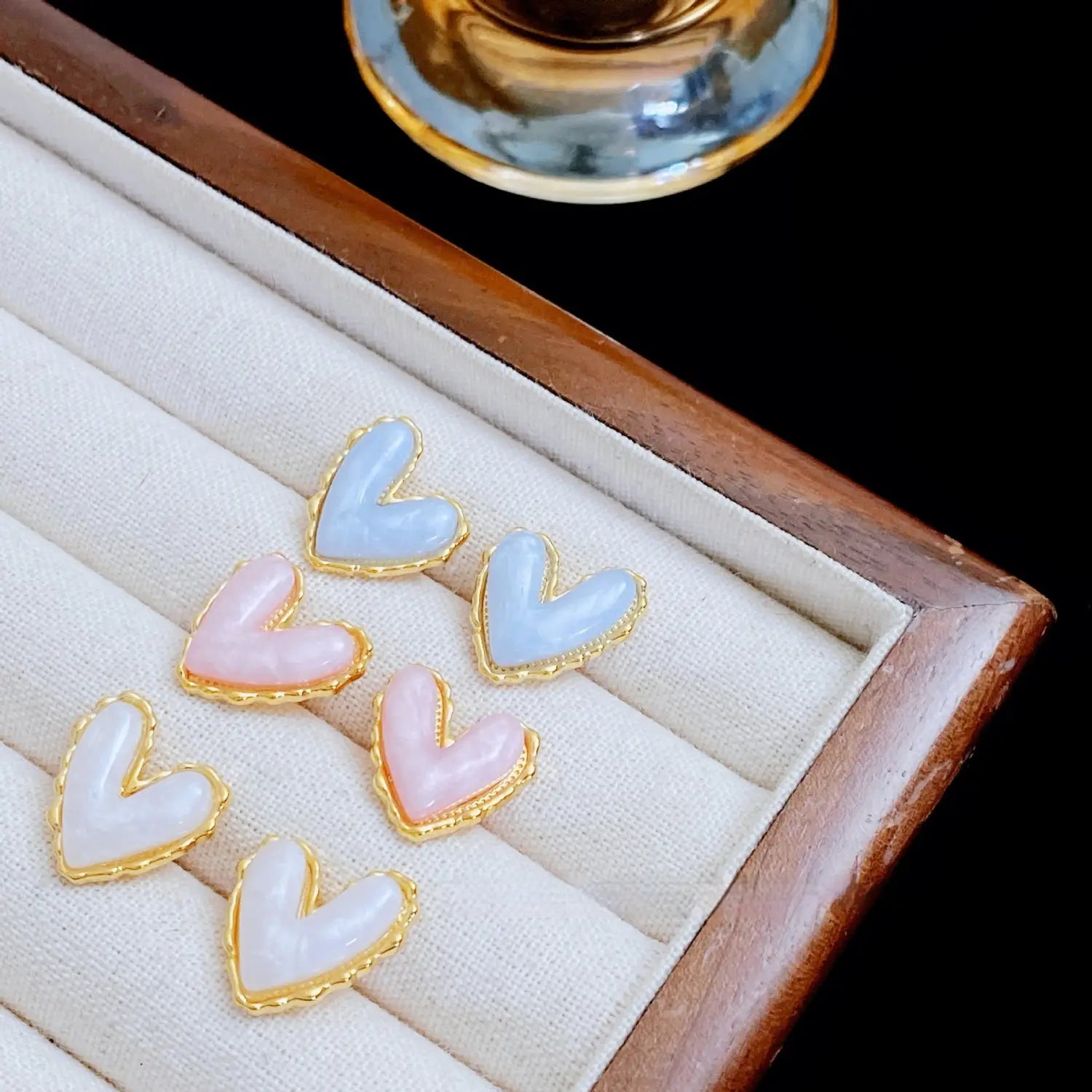 Fruit Color Love Heart Stud Earrings