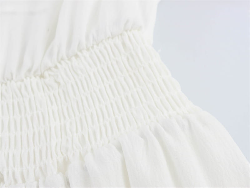 Hollow Design Tight Waist A Swing Short Sleeve Dress