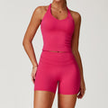 Brushed Tight Back Yoga Suit Stretch High Waist Workout Clothes - Norellé