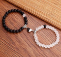 Black And White Love Magnet Suction Couple Bracelet Pair - Norellé