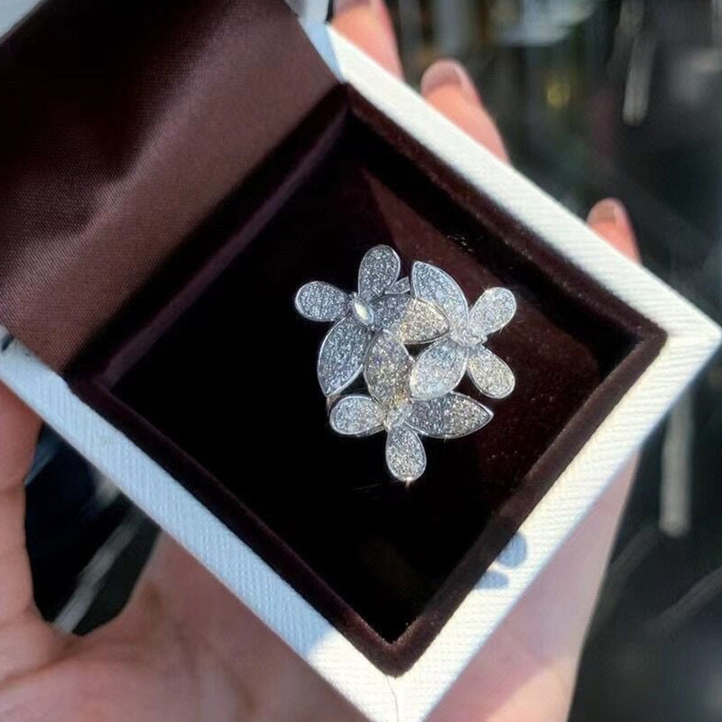 Flower Closed Ring Exquisite Pansy Super Shiny - Norellé