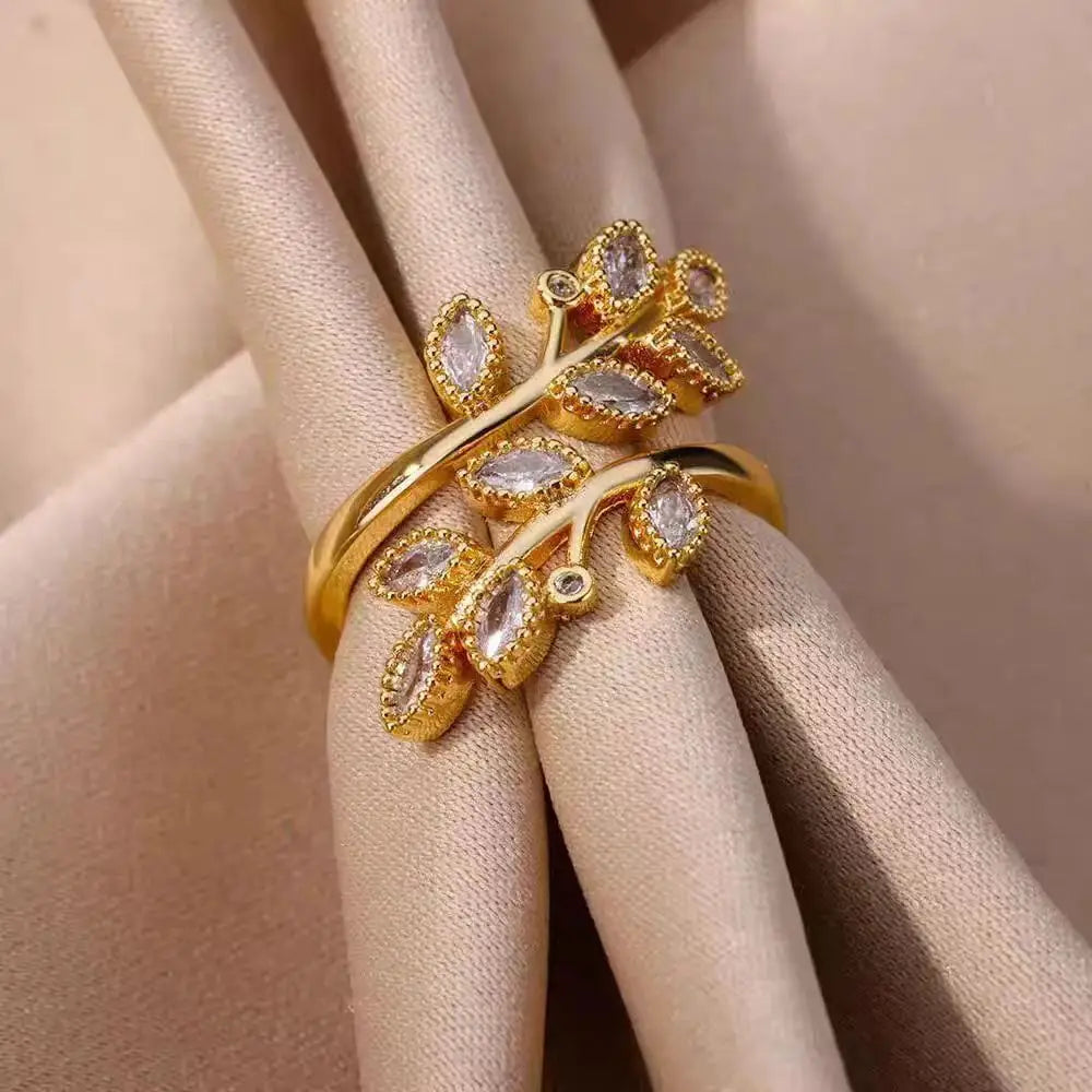 Leaves Open Ring Female