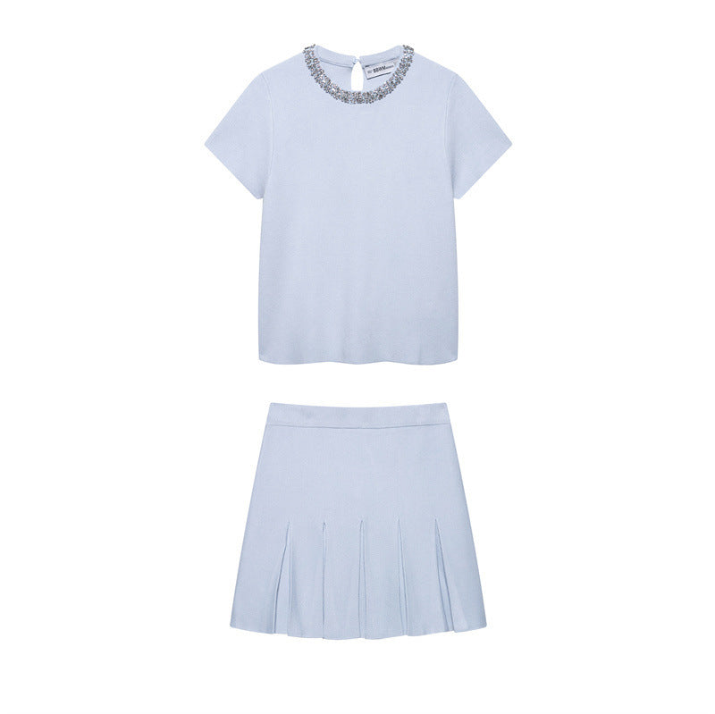 Jewelry Knitted Top Knitted Mini Skirt - Norellé