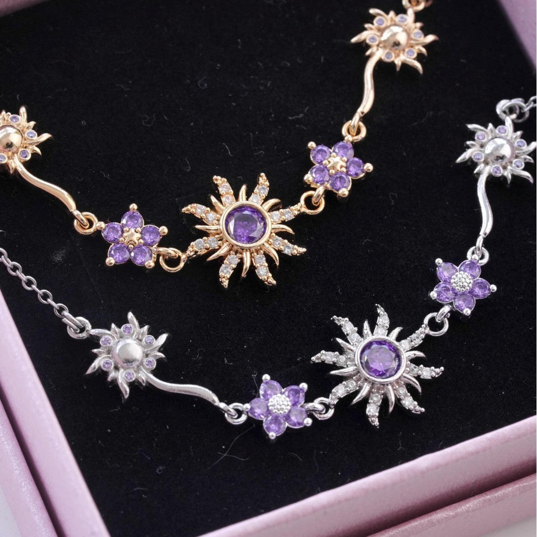 Sweet Copper Gold-plated Purple SUNFLOWER Necklace - Norellé