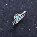 Blue Green Zircon Ring Classic 1 Karat Square Bag Luxury Niche Women's Ring - Norellé