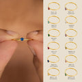 12-color Birthday Stone Birthday Stone Peach Heart Zircon Ring - Norellé