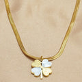 Lxalry 18K Gold Plated Double Luck Necklace  Four Leaf Clover Charm Hypoallergenic Jewelry Tarnish Free Gift For Women Wife Mom  Valentine S Day Birthday Everyday Elegance - Norellé
