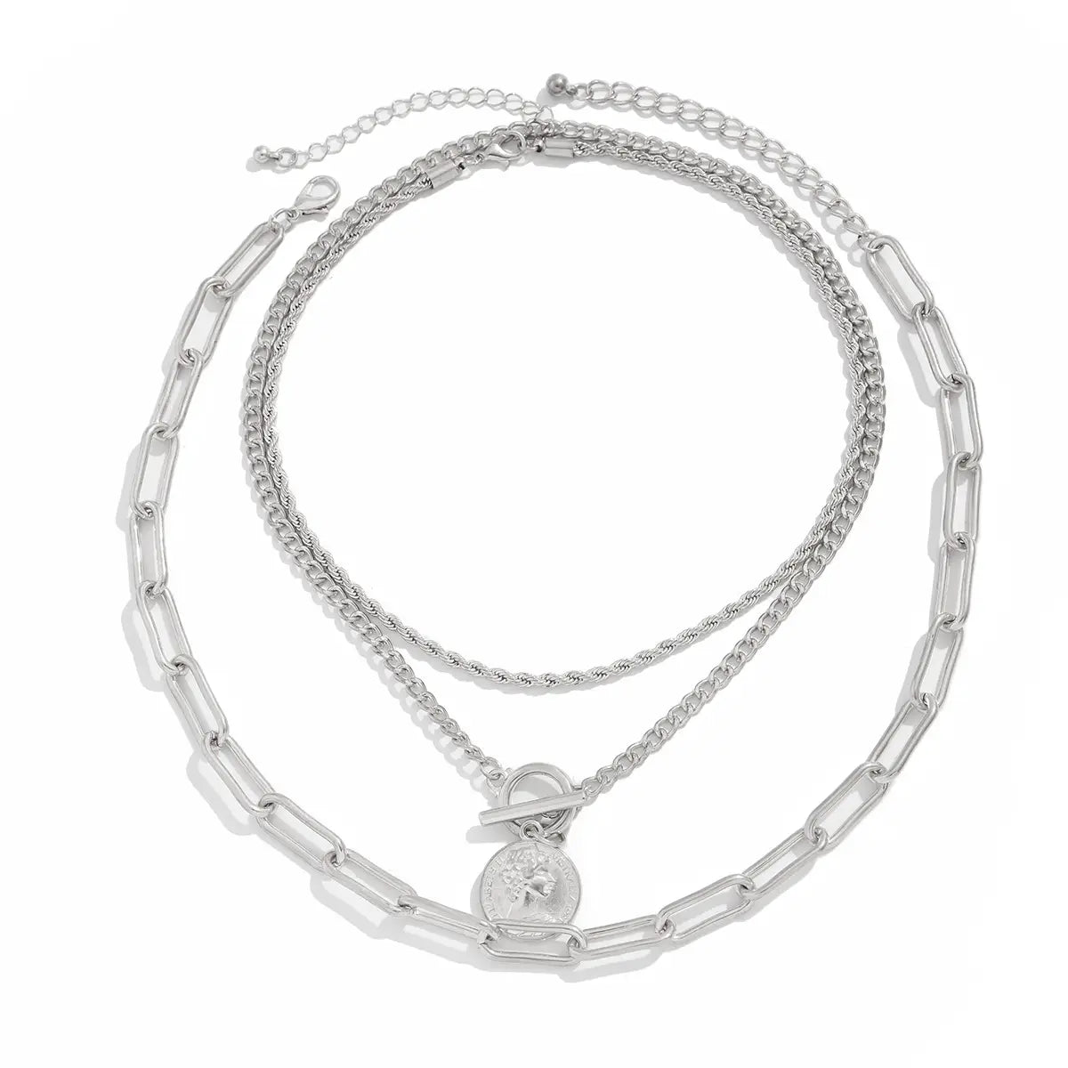 Vintage Ins Portrait Pendant Necklace Suit