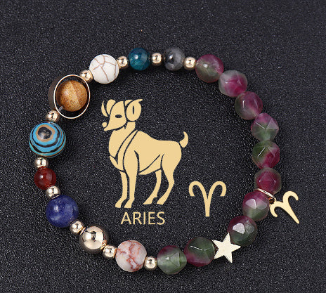 Natural Stone Hemp Stone Cut Surface Eight Planets Personalized Fashionable All-match - Norellé
