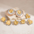 Stainless Steel Plating 18K Gold Fashion Butterfly Two-color Three-color Ear Studs - Norellé