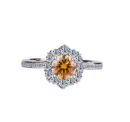 S925 Silver Moissanite Star River Diamond Ring Platinum Plated - Norellé