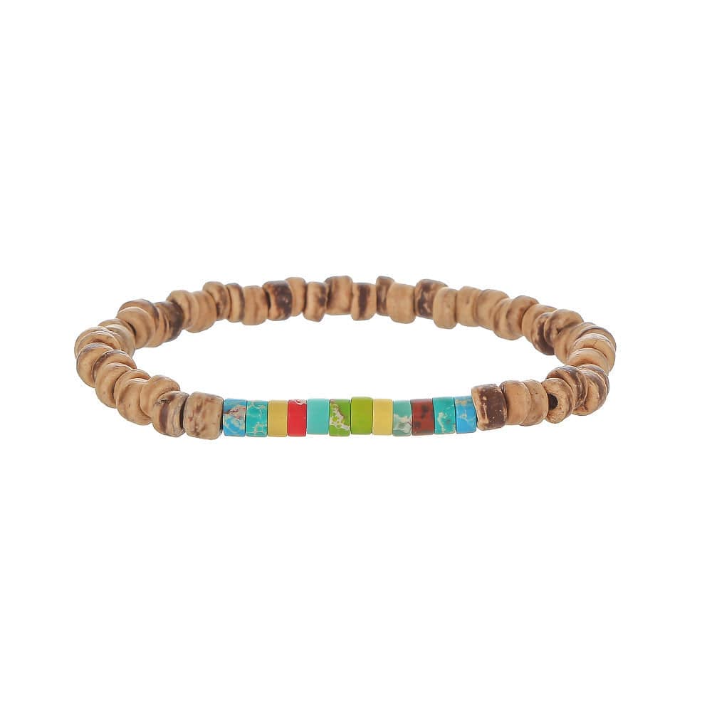 Simple Turquoise Wooden Bead Bracelet - Norellé