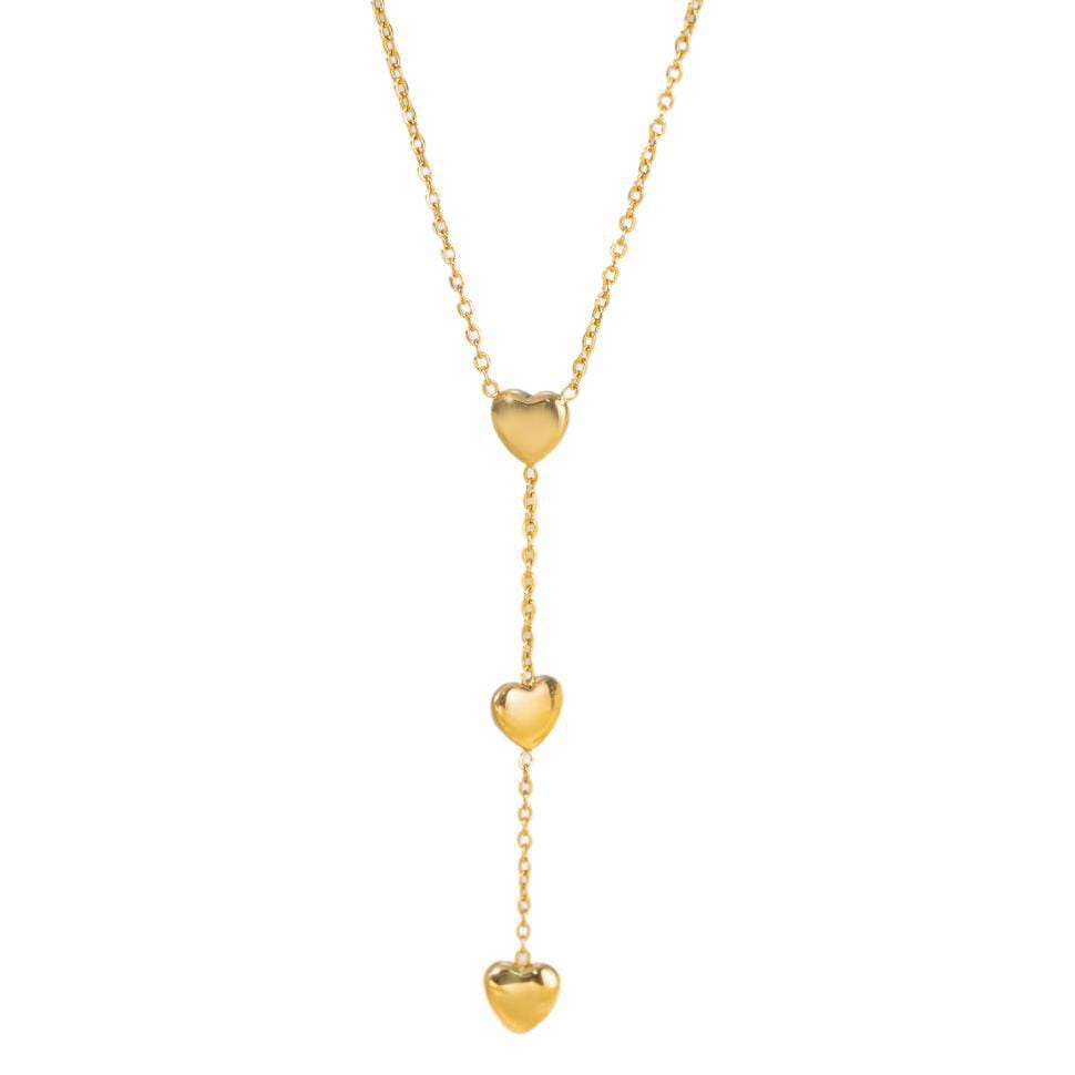 Stainless Steel Color-retaining Multi-heart Tassel Necklace