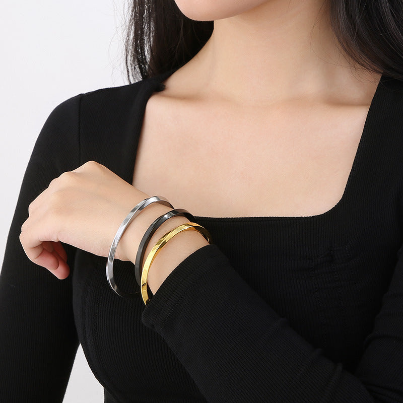 Twisted Ring Square Twisted Stainless Steel Bracelet - Norellé