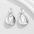 Drop-shaped Micro-inlaid Turquoise Pleated Ear Studs - Norellé