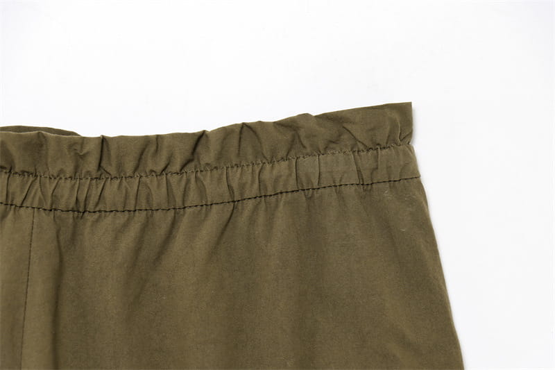 Pocket Decoration Short Shirt Leisure Skirt