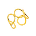 Stainless Steel Pearl Hollow Geometry Open Ring - Norellé