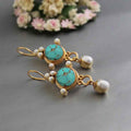 Alloy Inlaid Pearl Personalized Eardrops Ornament - Norellé