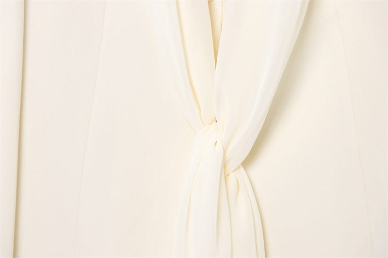 Thin Scarf Lapel Blazer Straight-leg Pants