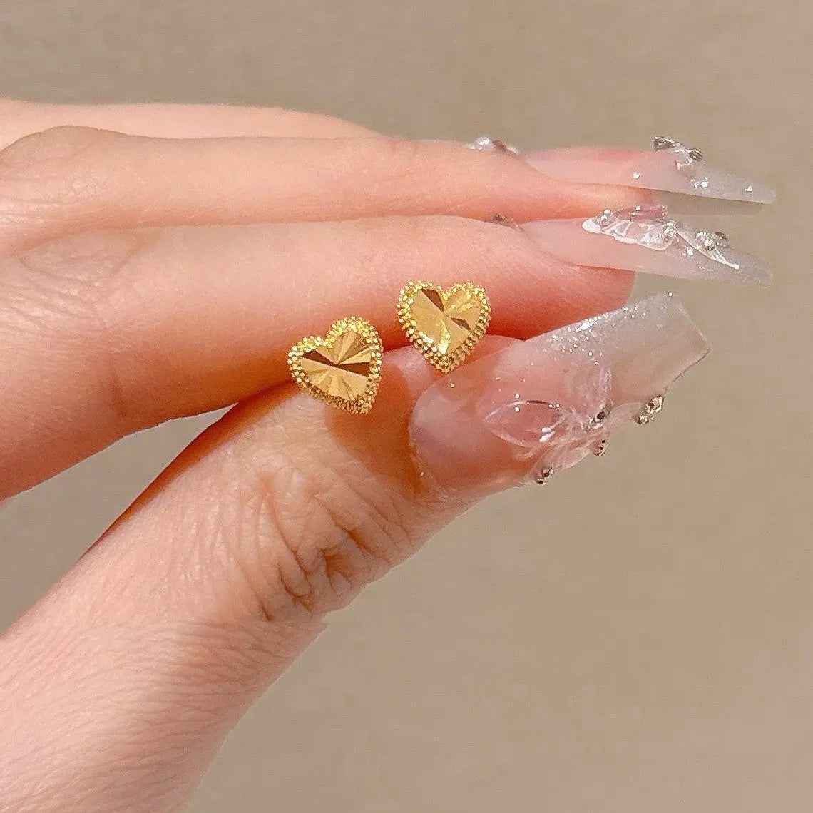 Vietnam Placer Gold Flower Love Butterfly Small Ear Studs - Norellé