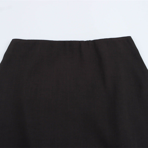 Women's Black Stitching Lace Sheath Skirt - Norellé