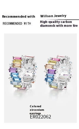 Irregular Color Zirconium Ear Studs