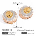 Stainless Steel Plating 18K Gold Fashion Butterfly Two-color Three-color Ear Studs - Norellé