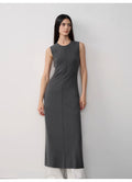 Limited Edition Baslan Merino Wool Extra Long Sleeveless Knit Dress - Norellé