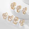 Women's Square Full Rhinestone Zircon Ring - Norellé