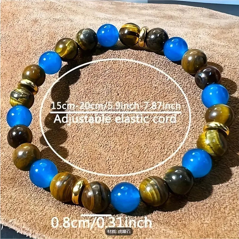 A Wealth-attracting Tiger's Eye Stone Bracelet - The Natural Beads Symbolize Wealth And Bring Abundance And Prosperity. It Is A Crystal Bracelet Jewelry Gift That Brings Peace And Good Luck - Norellé