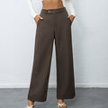 Elegant Temperament Casual Solid Color Button Wide Leg Suit Pants - Norellé