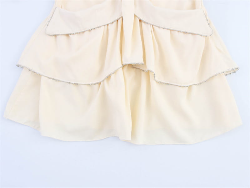 Laminated Decoration Short Skirt