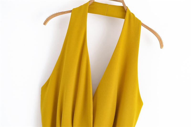 Summer Lace-up Hanging Collar Sleeveless Dress