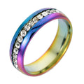 Personalized Fashion Single Row Diamond Ring Stainless Steel - Norellé